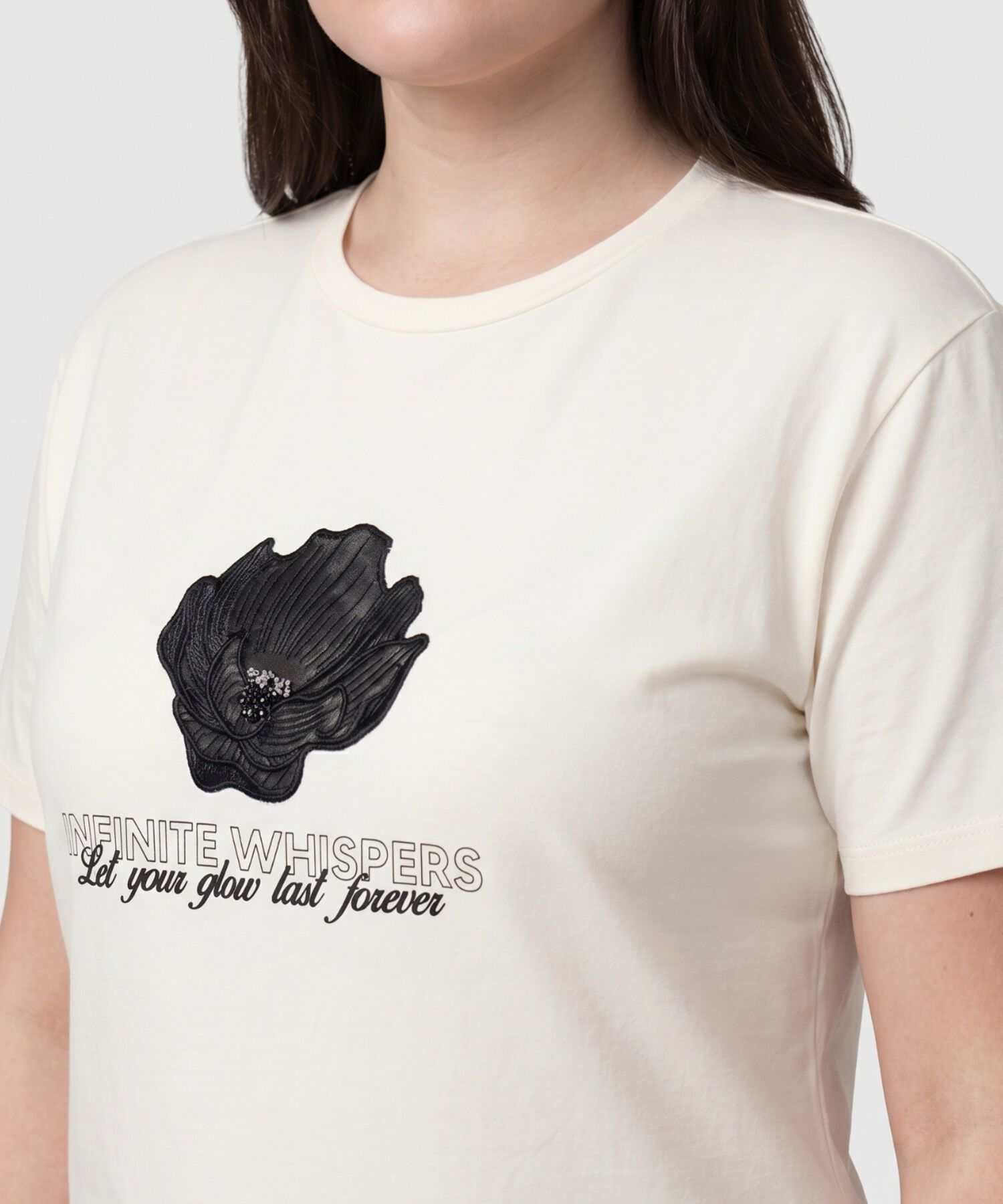 Camiseta Texturizada Manga Corta Para Mujer Curvy