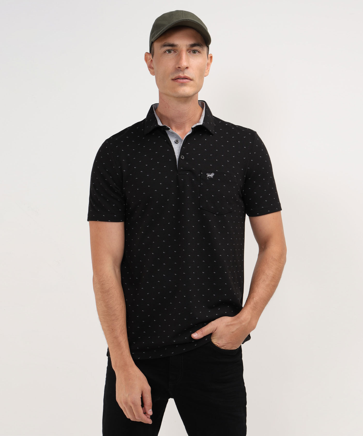 Polo Cuello Maquina Estampada
