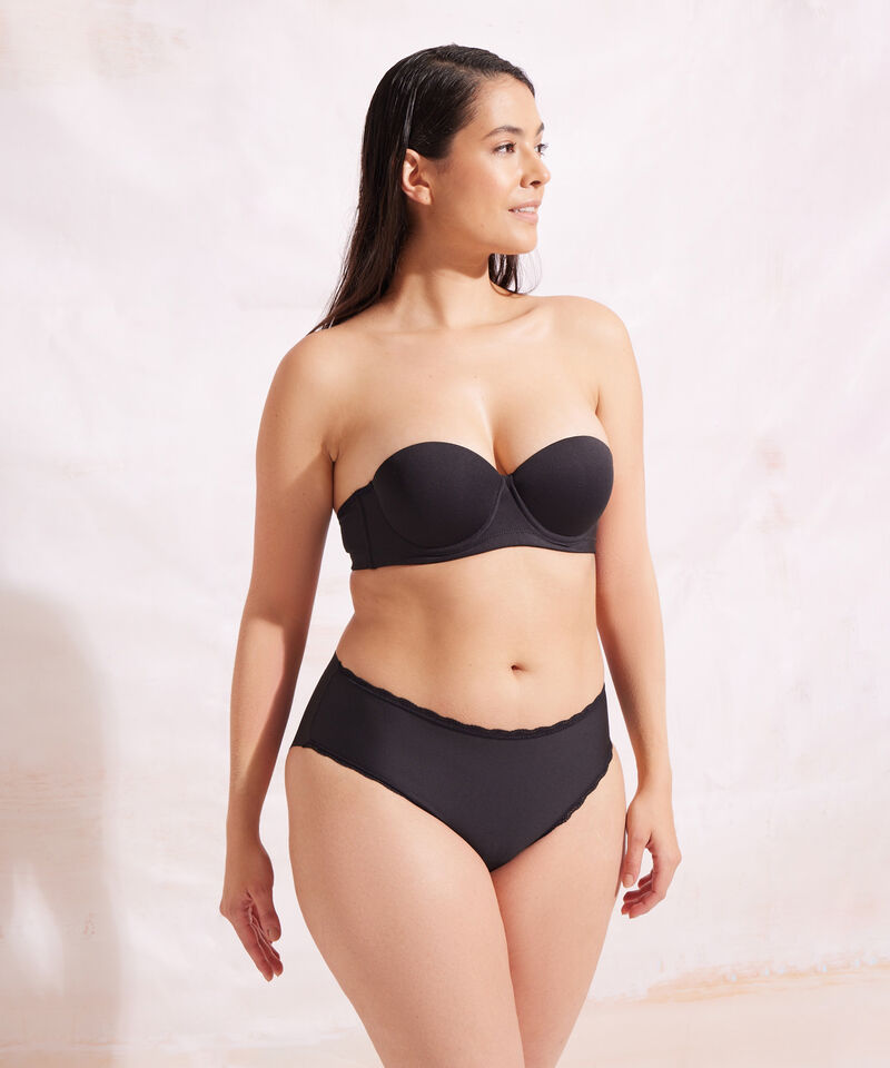 Panty Clásico Unicolor Con Elástico Visible