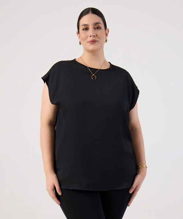 Blusa sin Manga con Abertura de Gota Para Mujer Curvy image number null