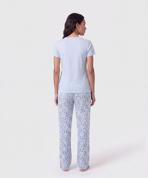 Pijama De Pantal&oacute;n Largo Y Camiseta Mujer