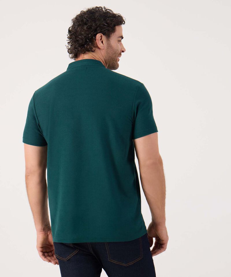 Polo Mao Unicolor Con Pestaña Unicolor  Sin Bolsillo Silueta Slim Fit