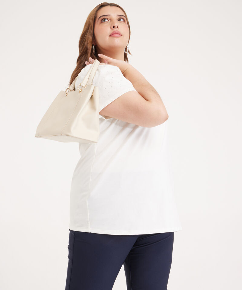 Camiseta Manga Corta Con Bordado De Lentejuelas En Mangas