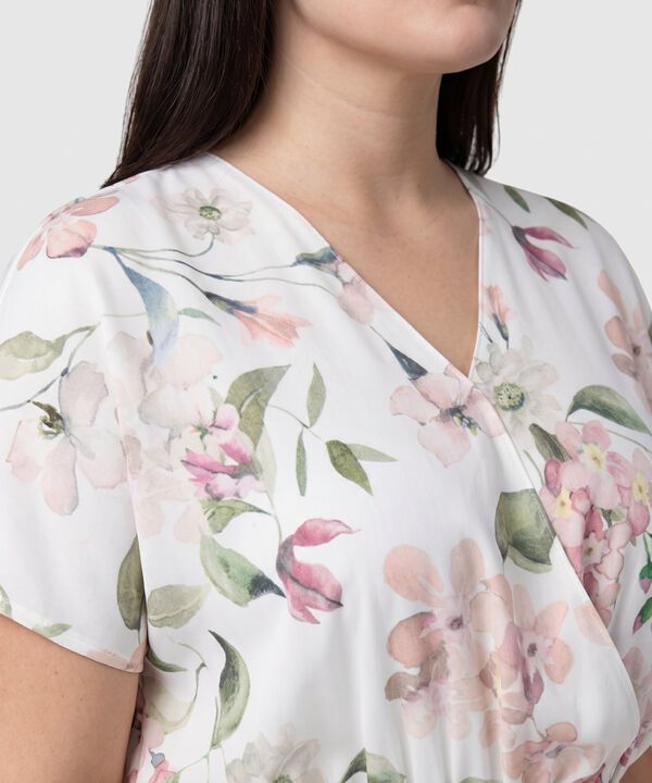 Vestido Cruzado Con Cintura El&aacute;stica Para Mujer Curvy