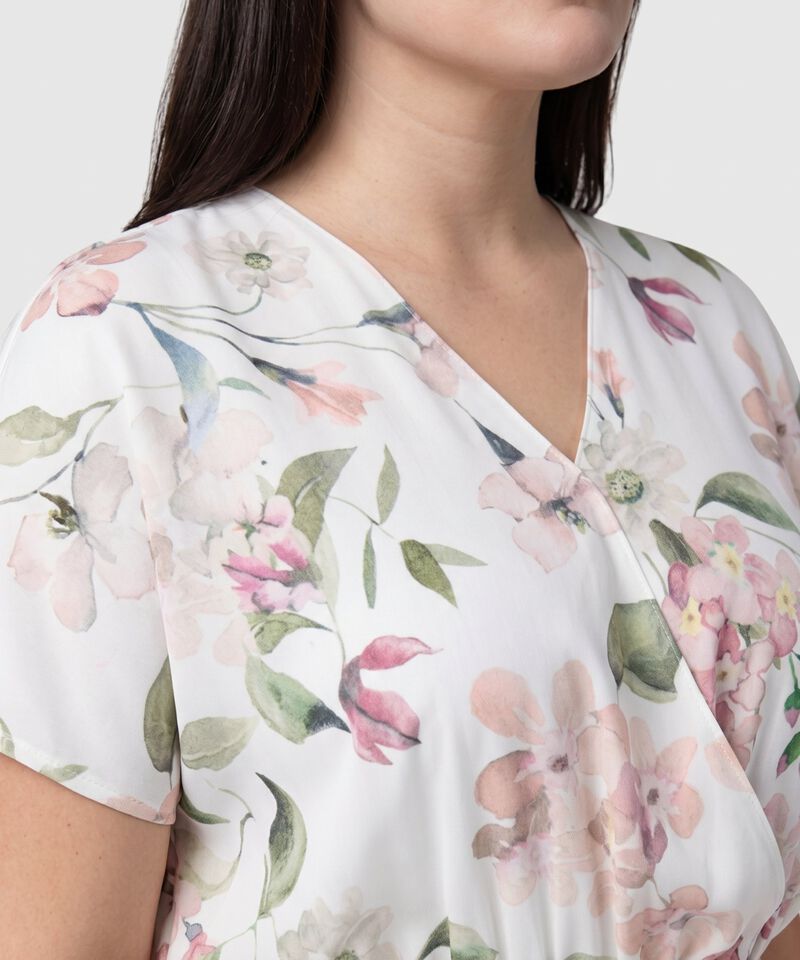 Vestido Cruzado Con Cintura El&aacute;stica Para Mujer Curvy