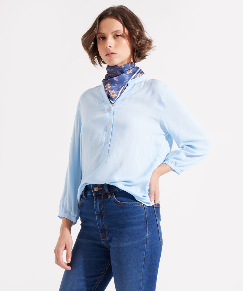 Blusa con Cuello Mao