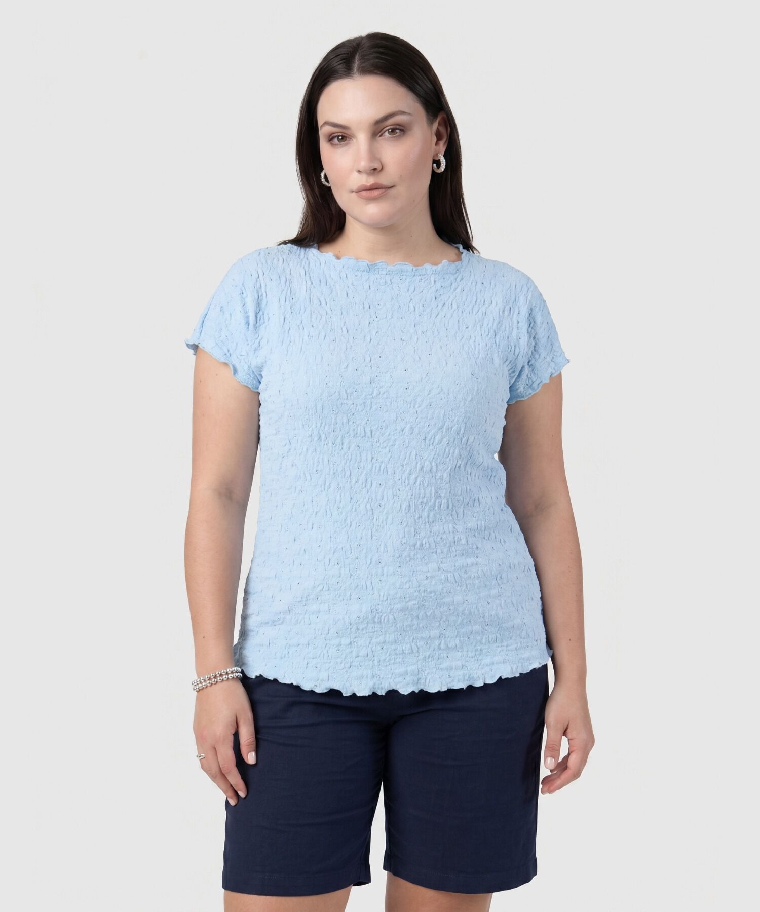 Camiseta De Textura Ligera Para Mujer Curvy