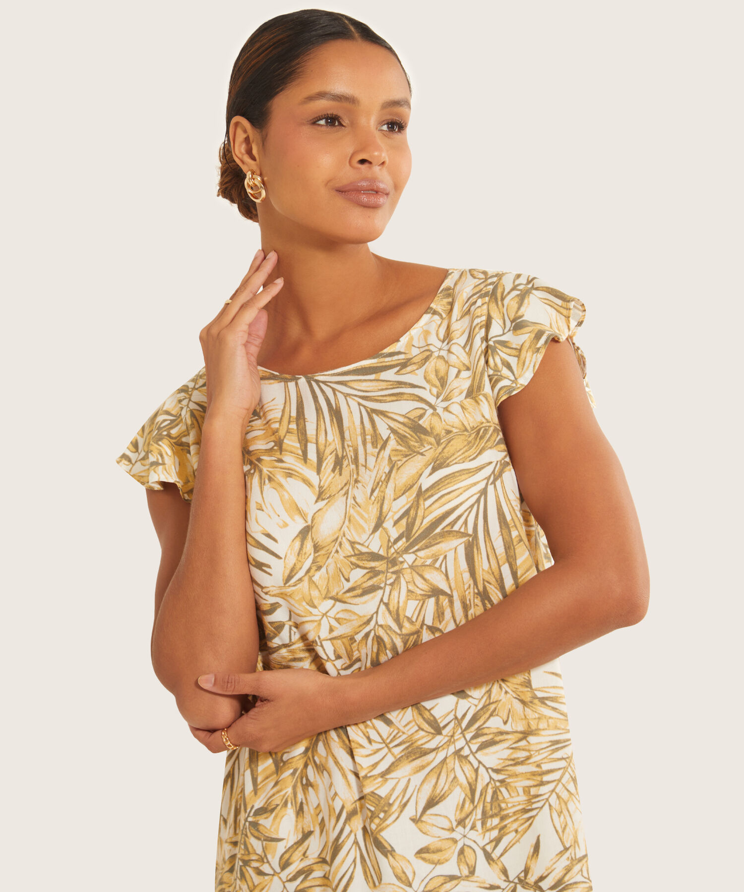 Vestido Manga Corta Estampado