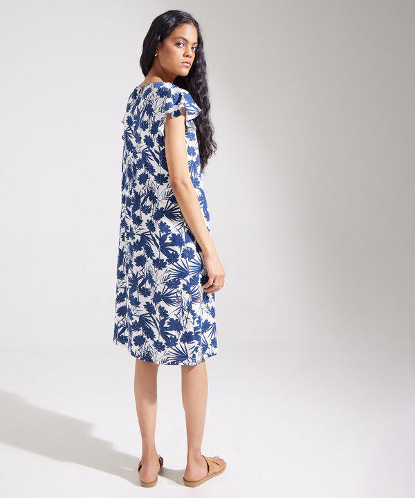 Vestido Estampado Manga Corta Con Bolsillo Laterales image number null