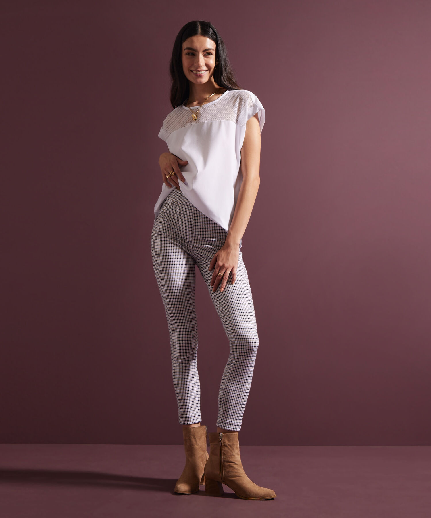 Leggings Estampado Con Simulación Bolsillos En Frente