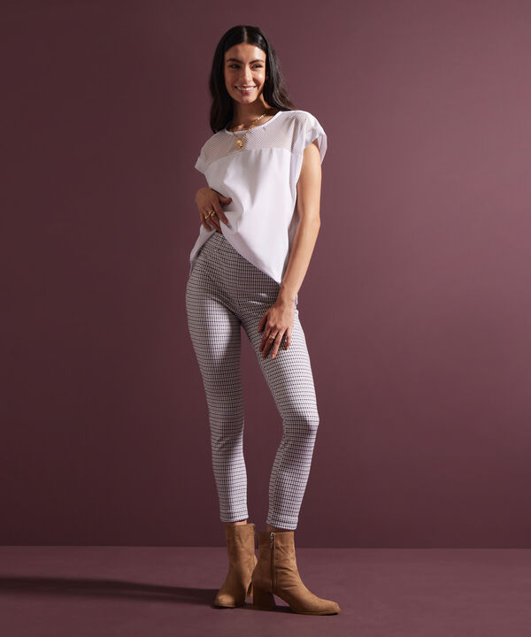 Leggings Estampado Con Simulación Bolsillos En Frente