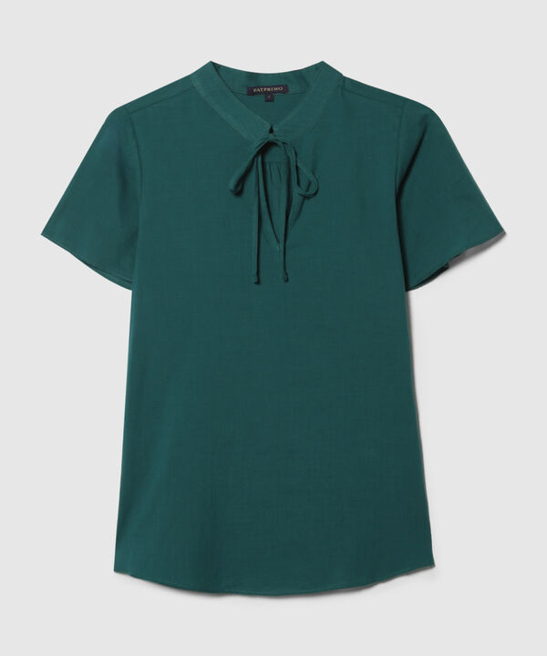 Blusa Unicolor, Manga Corta Con Bolero