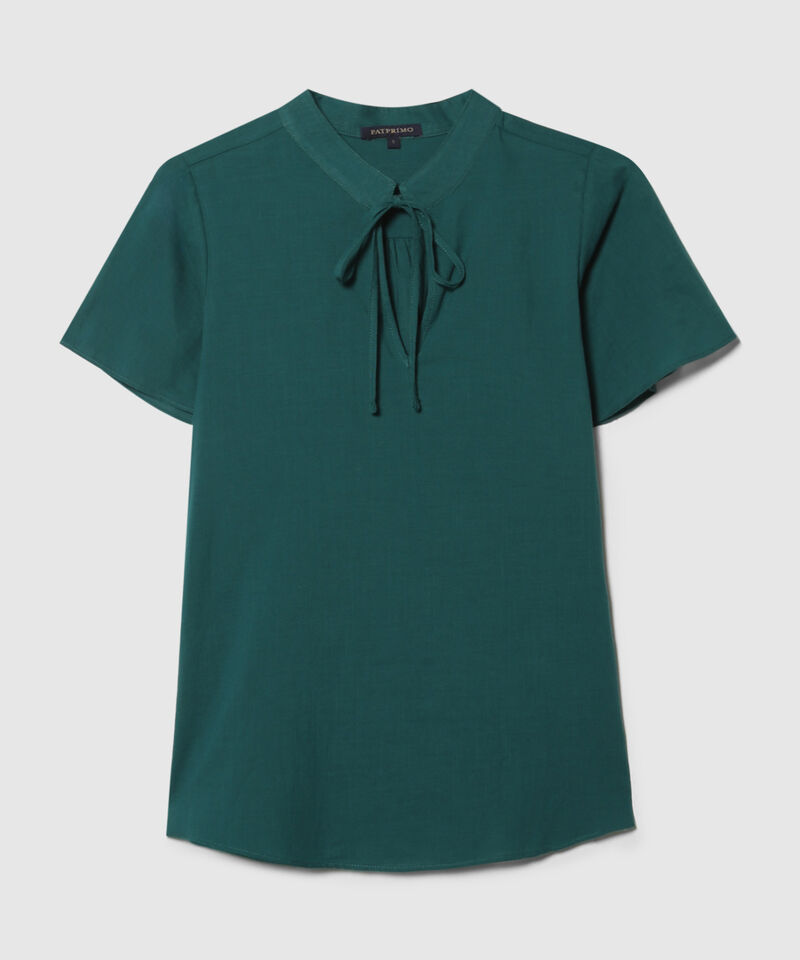 Blusa Unicolor, Manga Corta Con Bolero