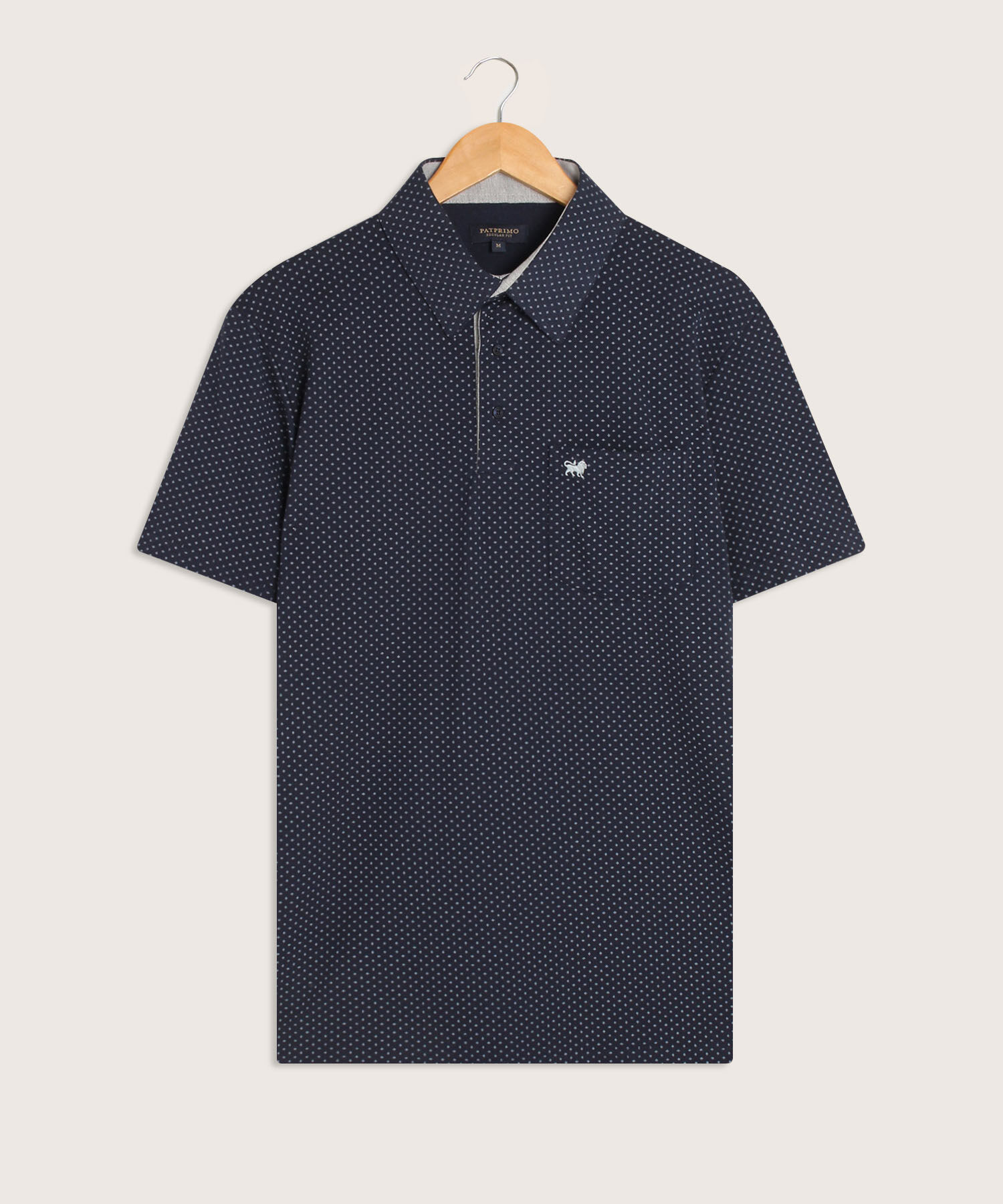 Polo Estampada Cuello Duro