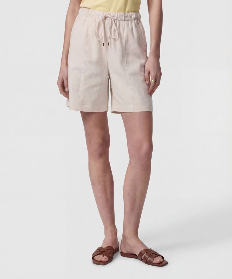 Bermuda Unicolor Con Cord&oacute;n Para Mujer