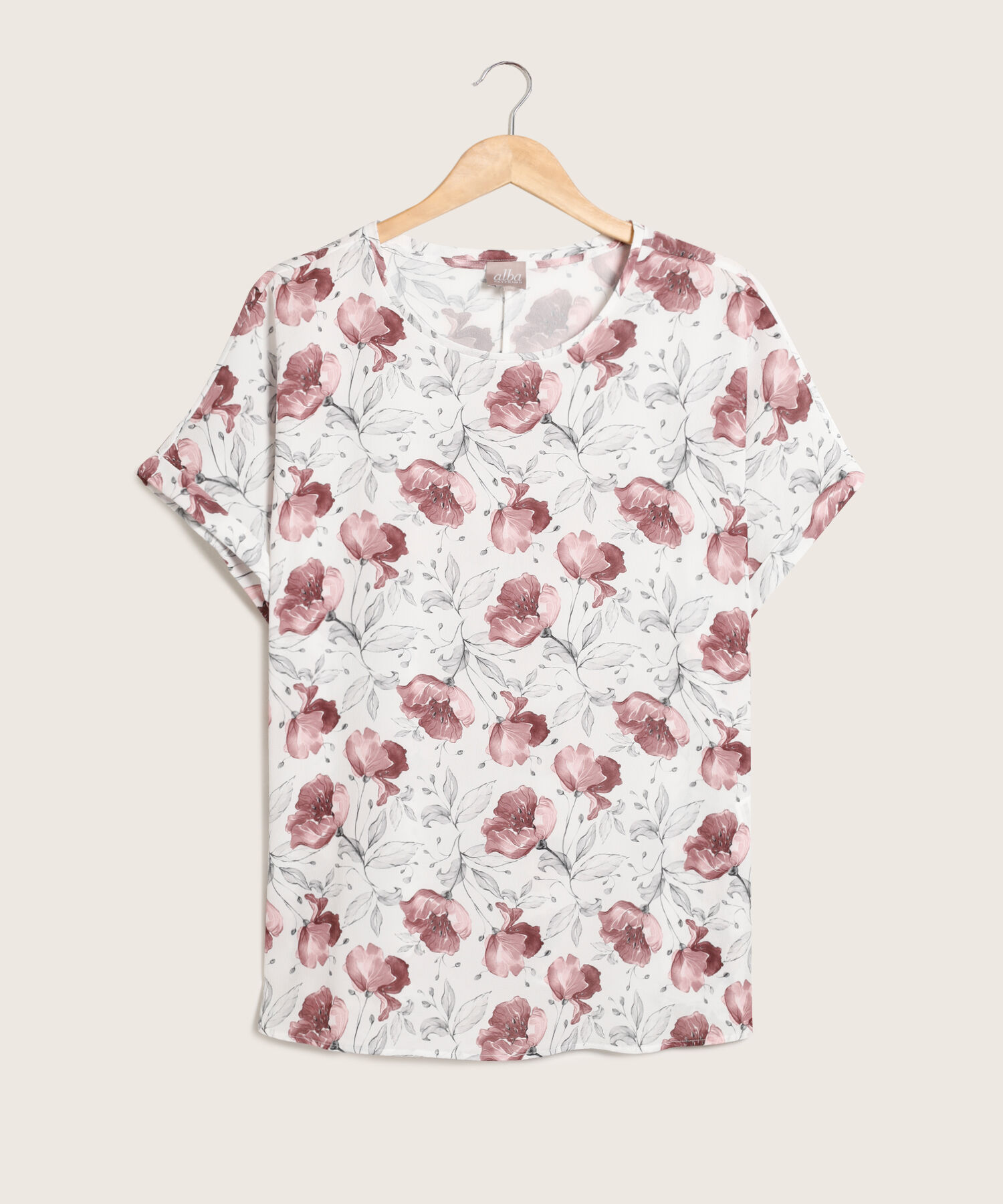 Blusa Manga Corrida Con Puño En Guardapolvo Estampada