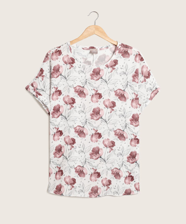 Blusa Manga Corrida Con Puño En Guardapolvo Estampada