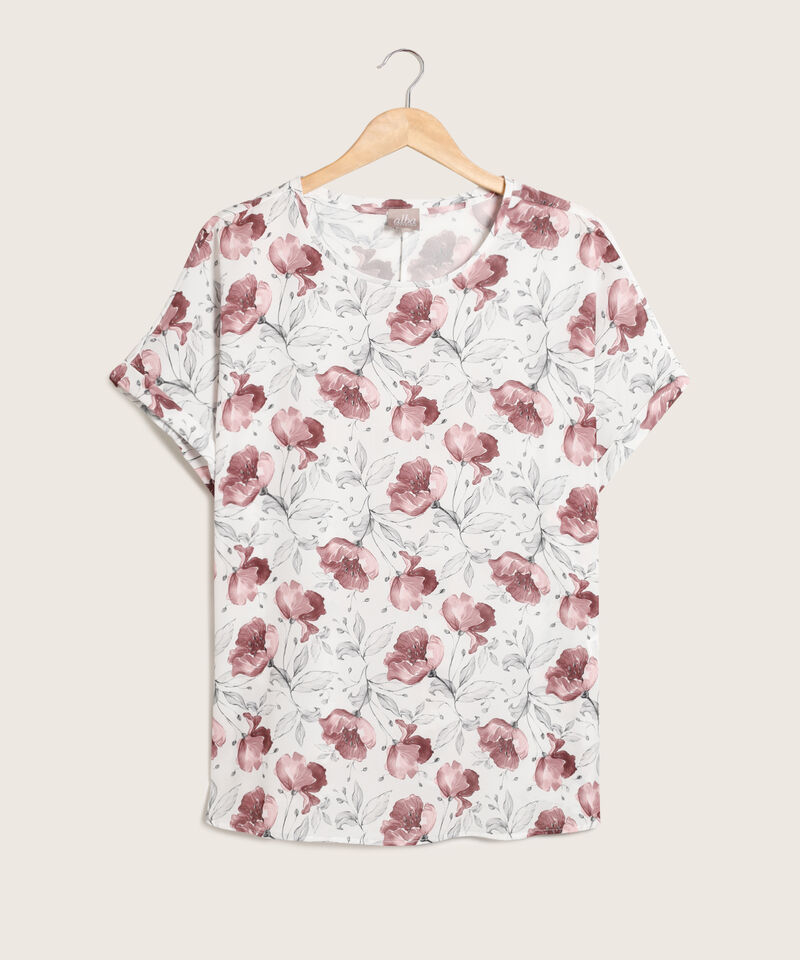 Blusa Manga Corrida Con Puño En Guardapolvo Estampada