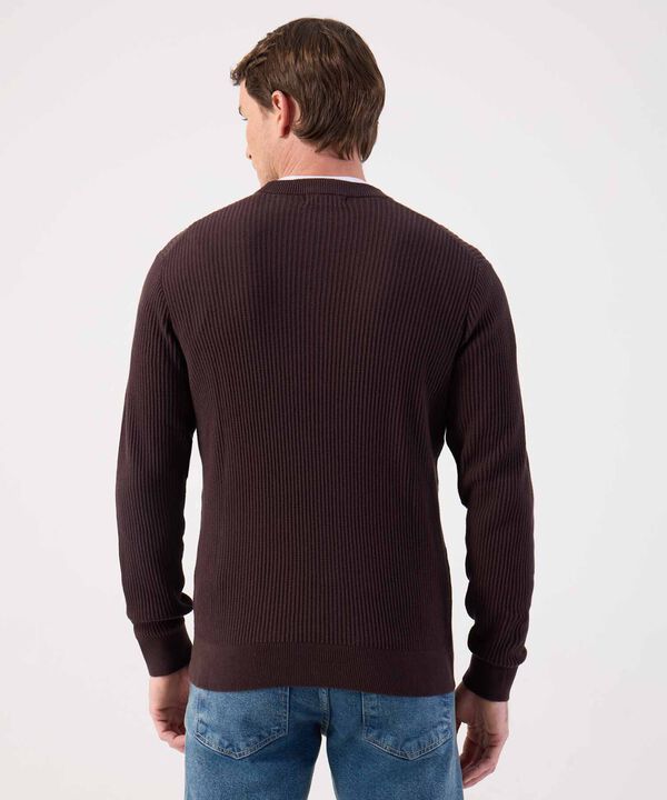 Buzo de Tejido Acanalado Cuello Redondo Para Hombre