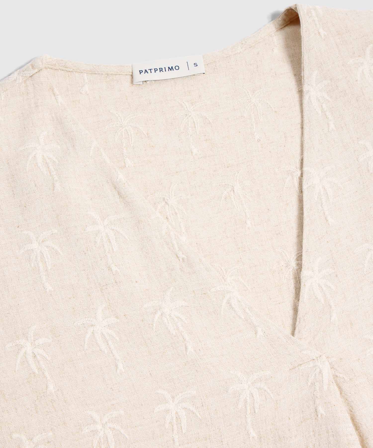 Blusa Estampada con Manga Corta para Mujer