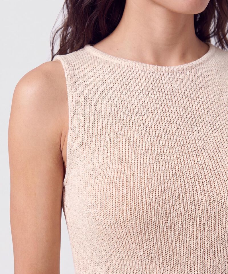 Camiseta Tejida Sin Mangas Para Mujer