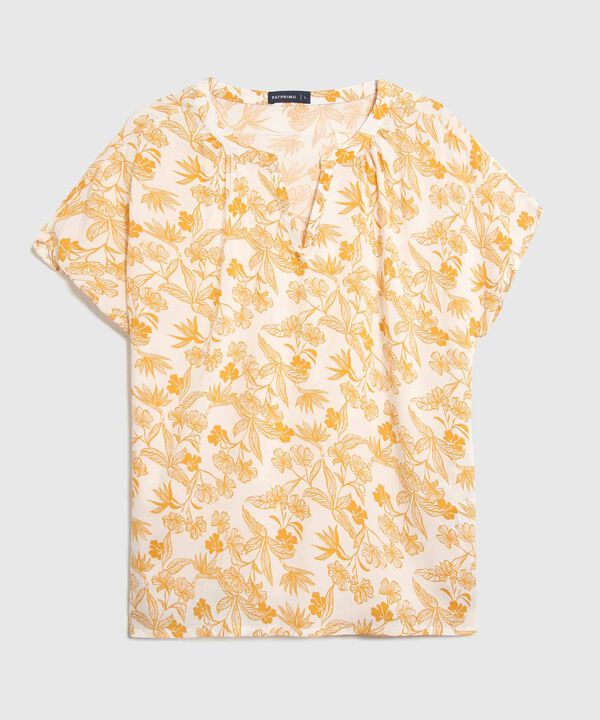 Blusa Escotada Estampado Botánico image number null