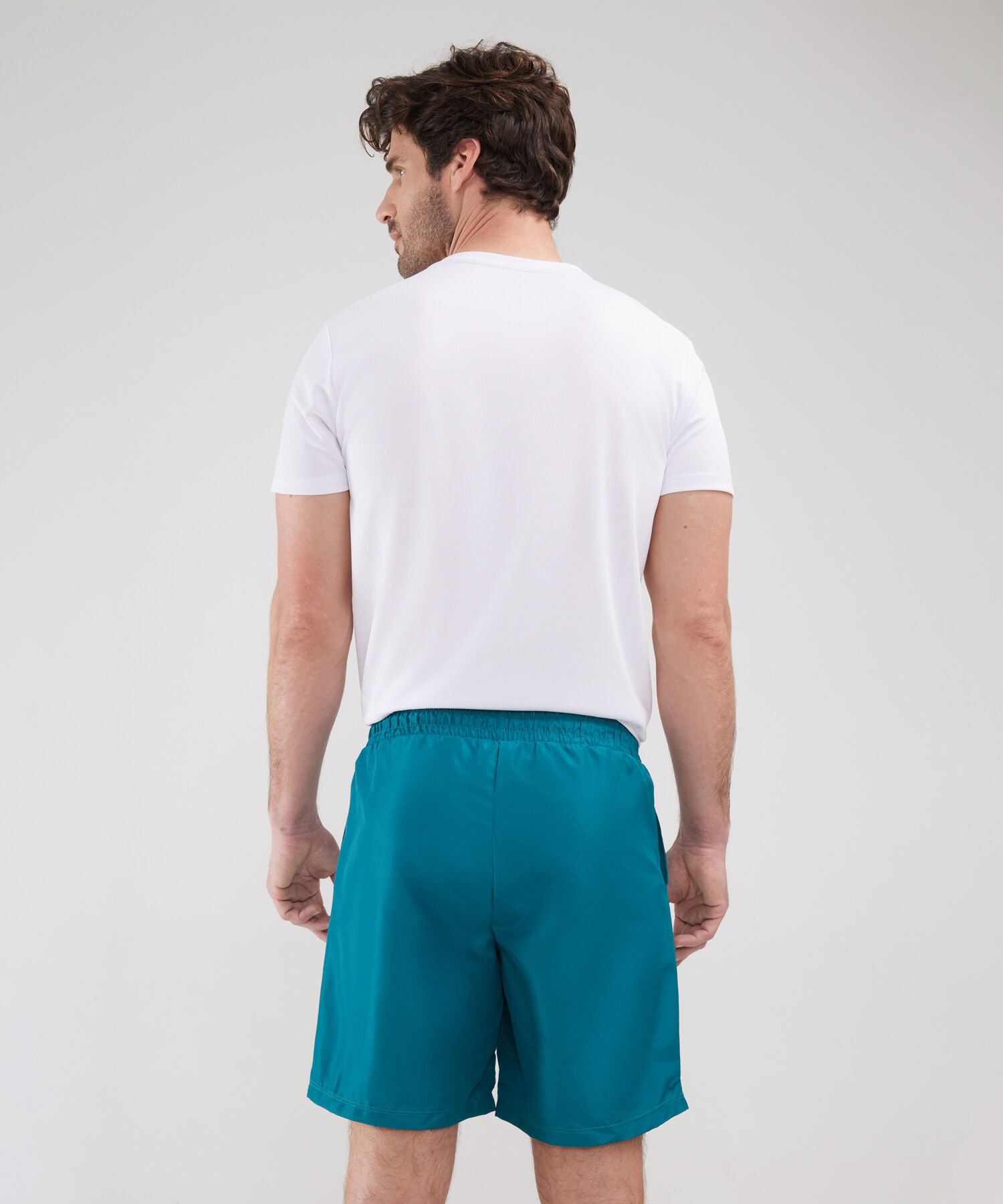 Bermuda Plana Con Boxer Interno Unicolor