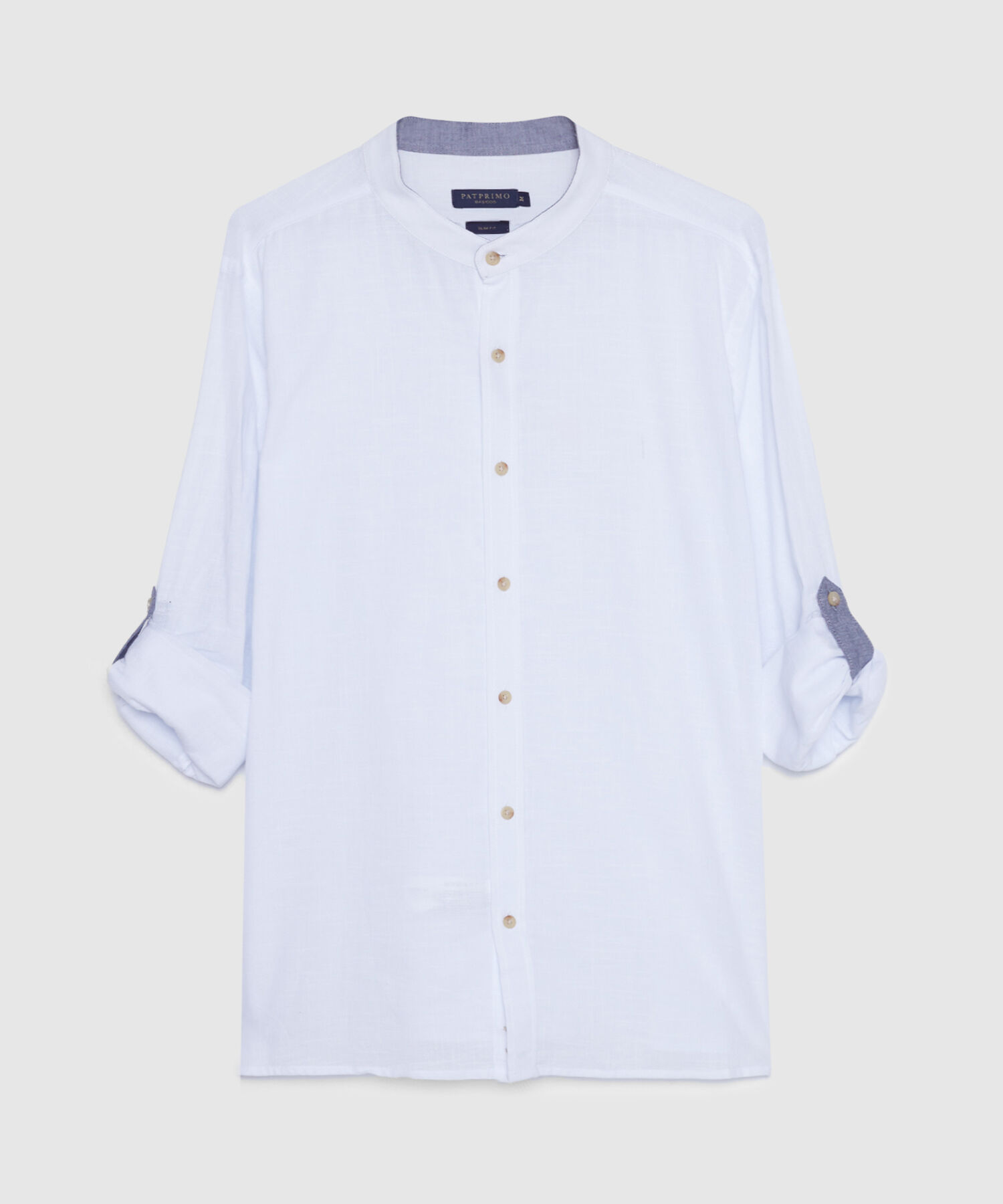 Camisa Manga Larga con Cuello Mao