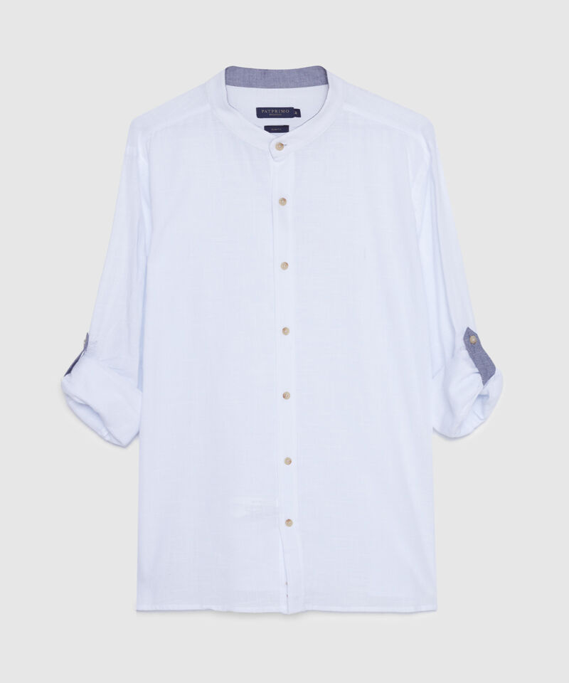 Camisa Manga Larga con Cuello Mao