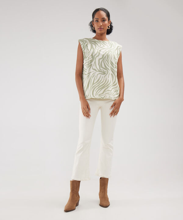 Camiseta Estampada Con Alforzas image number null