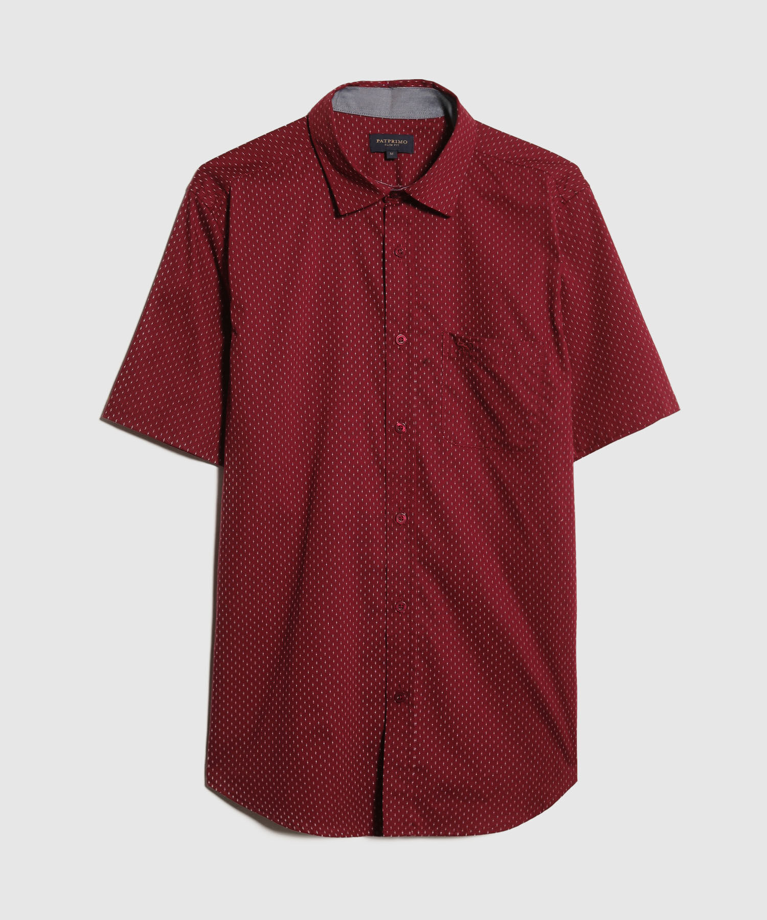 Camisa Manga Corta En Miniprints Con Bolsillo