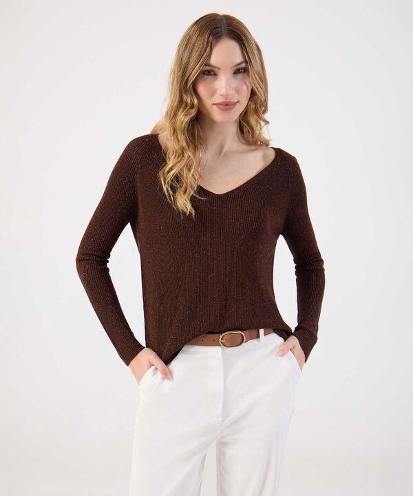 Saco Fino Tejido Cuello V Elegante Para Mujer image number null