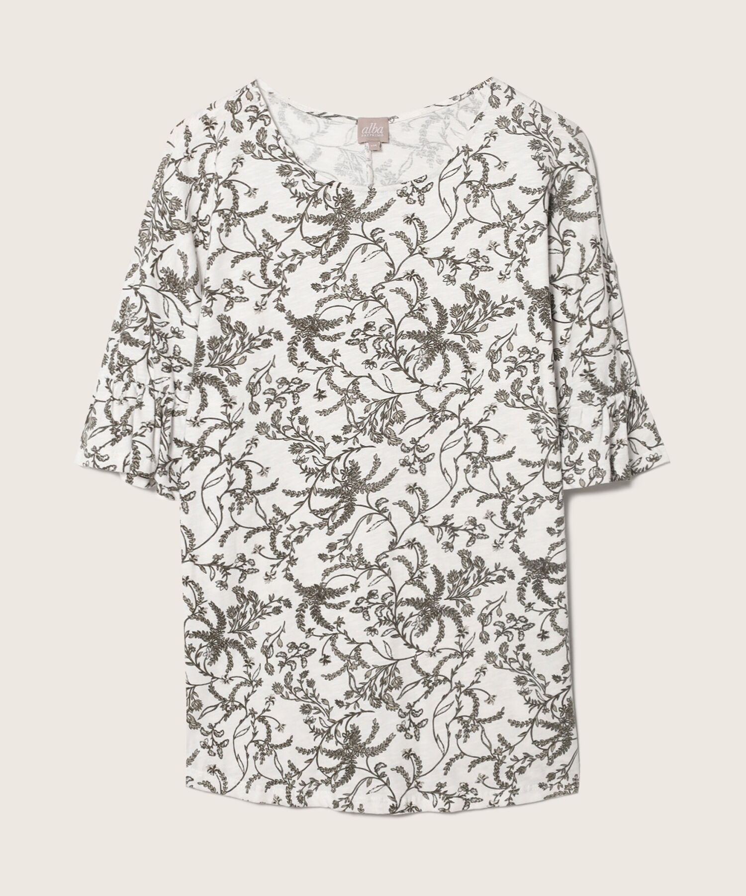 Camiseta Manga 3/4 Con Arandela Estampada