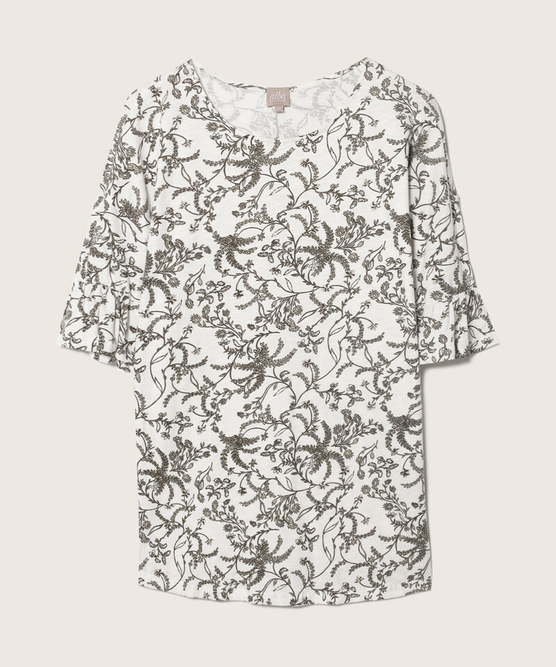 Camiseta Manga 3/4 Con Arandela Estampada
