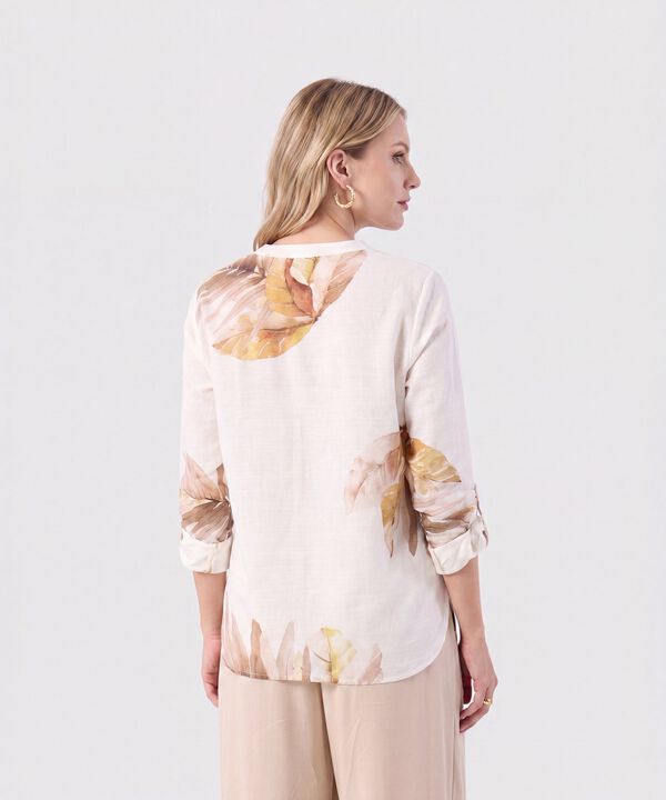 Blusa Cuello V Con Bolsillos Para Mujer