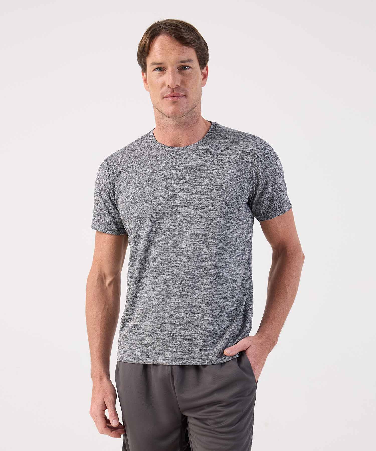 Camiseta Manga Corta Cuello Redondo Jaspe