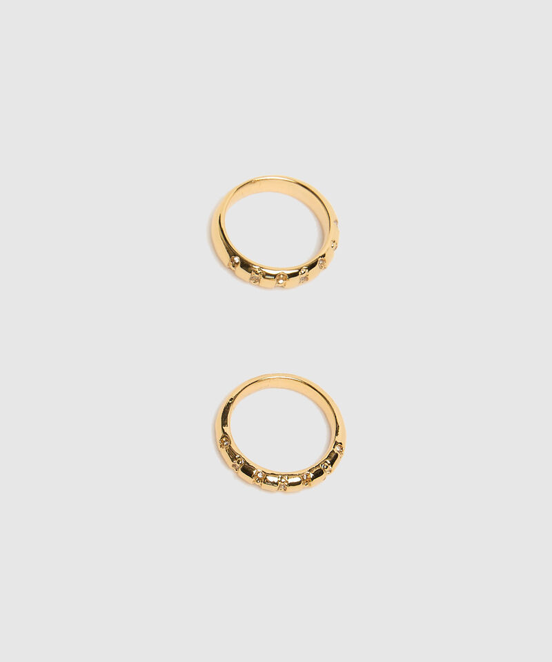 Set X2 Anillo Con Detalle Brillante