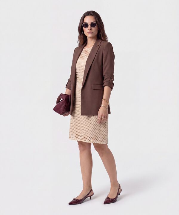Vestido Corto Calado Para Mujer