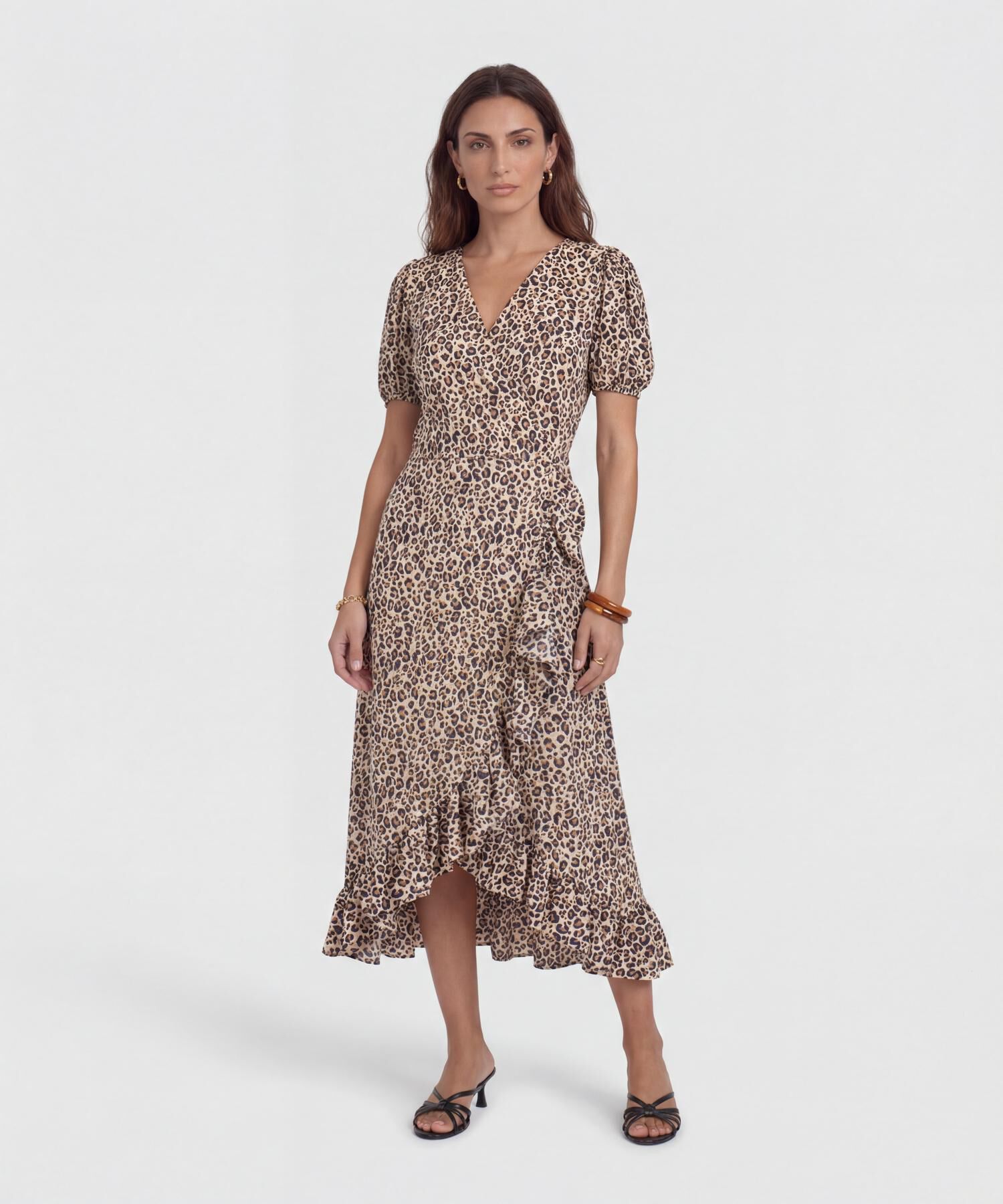 Vestido Mujer Midi con Boleros Frontales