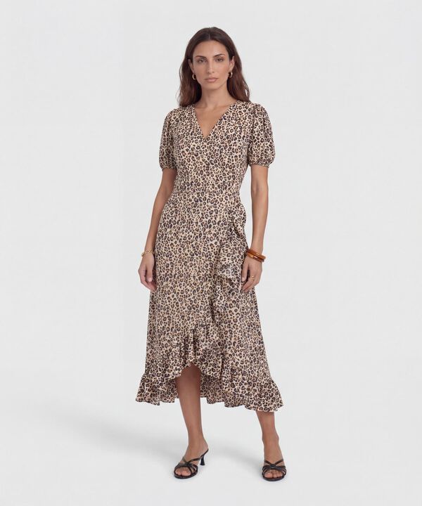 Vestido Mujer Midi con Boleros Frontales