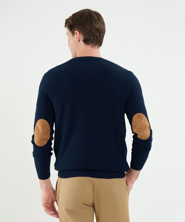 Saco Cuello Redondo Con Coderas Para Hombre