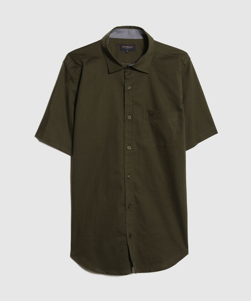 Camisa Manga Corta En Miniprints Con Bolsillo