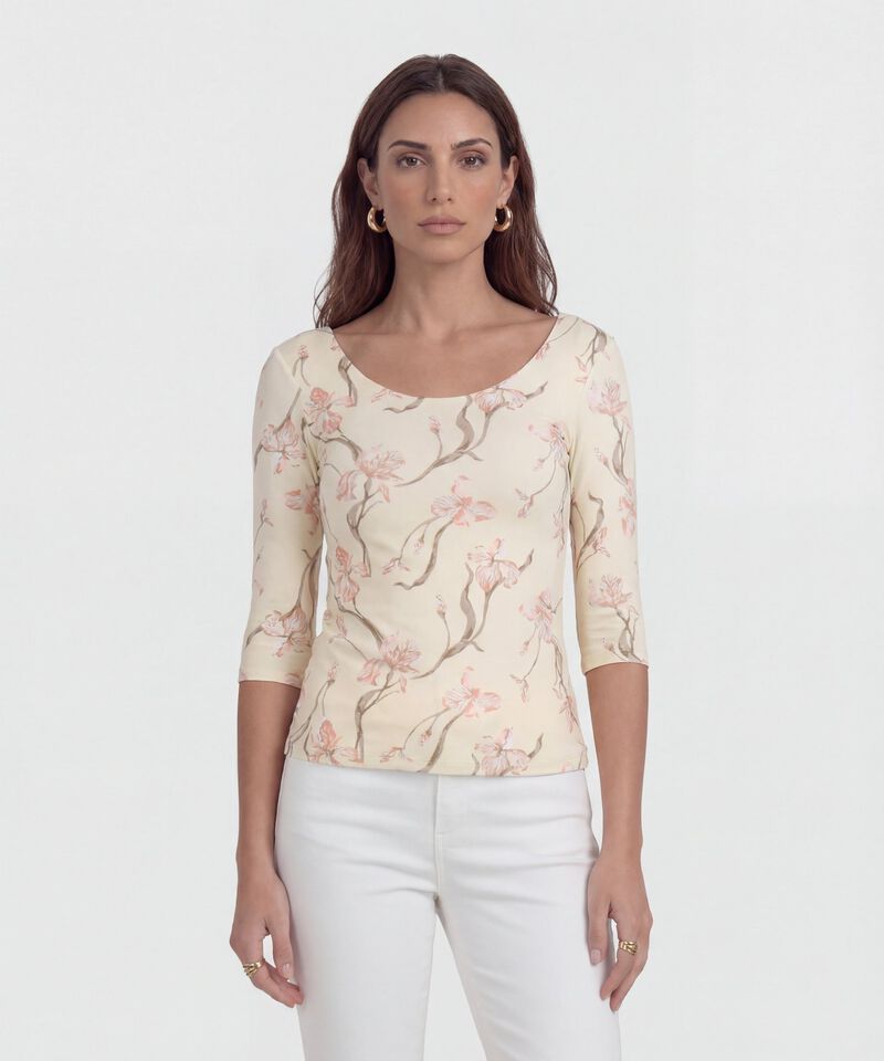 Camiseta Estampada Manga 3/4 