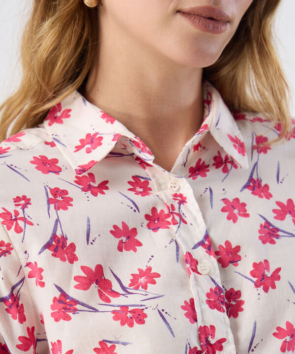Camisa Manga Larga con Estampado Floral para Mujer
