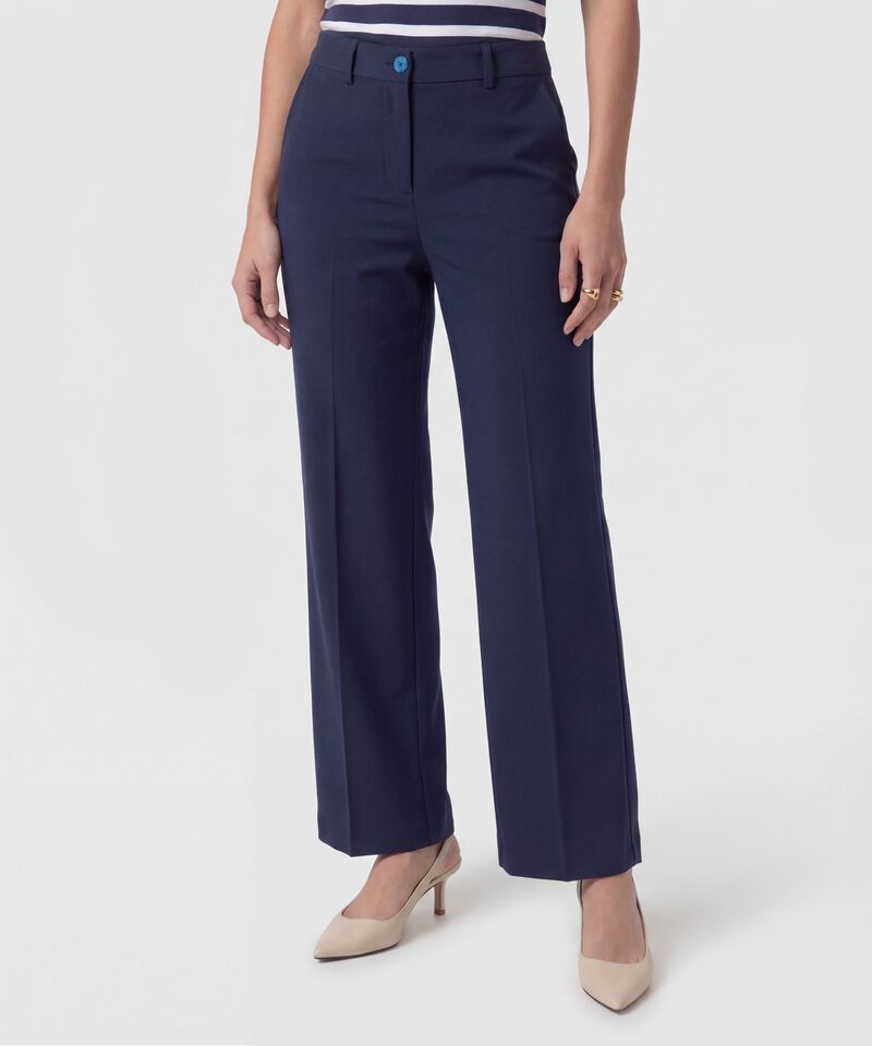 Pantal&oacute;n Unicolor Con Pinzas Para Mujer