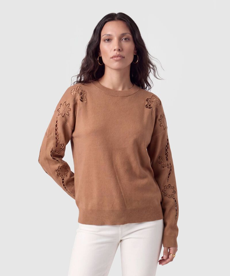 Saco Tejido Bordado Calado Para Mujer