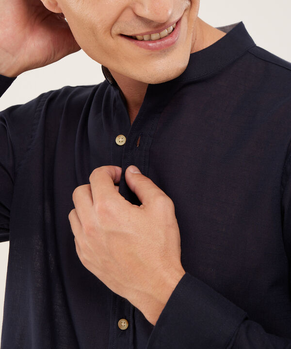 Camisa Manga Larga con Cuello Mao image number null