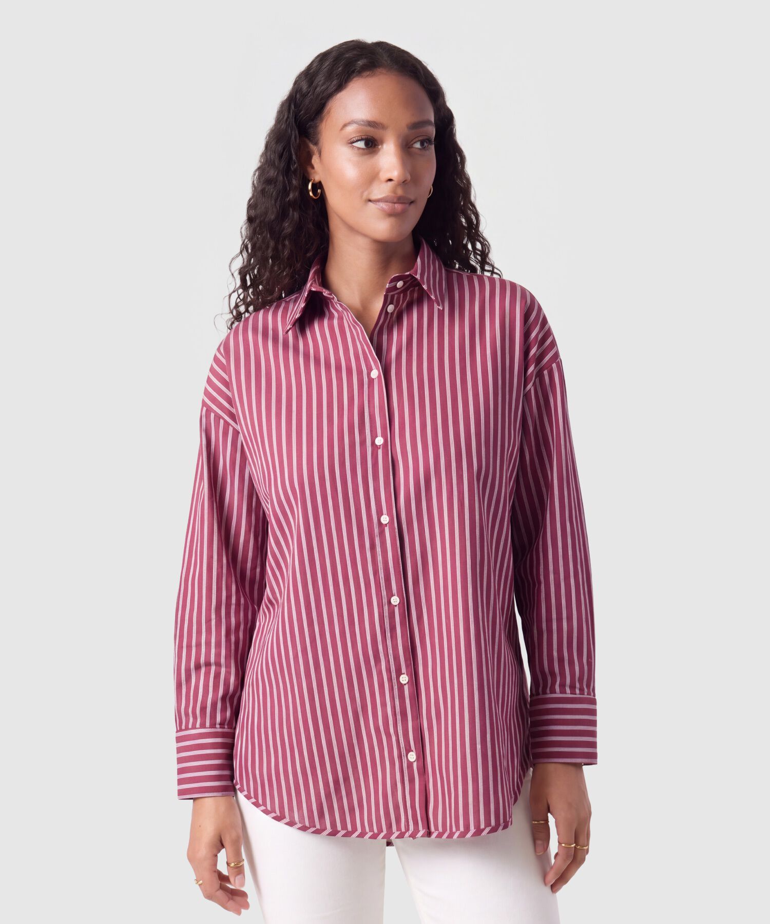 Camisa Manga Larga Hombro Ca&iacute;do Para Mujer