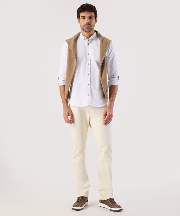 Camisa Unicolor Regular Fit Para Hombre image number null