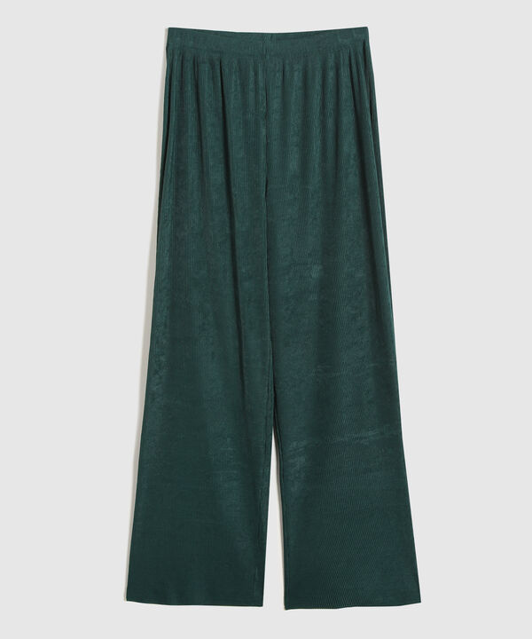 Pantalón Unicolor Con Textura